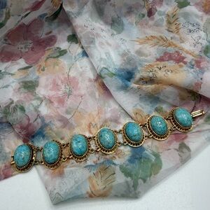 Vintage Marcel Boucher Robins Egg Cabochon Bracelet #451BR